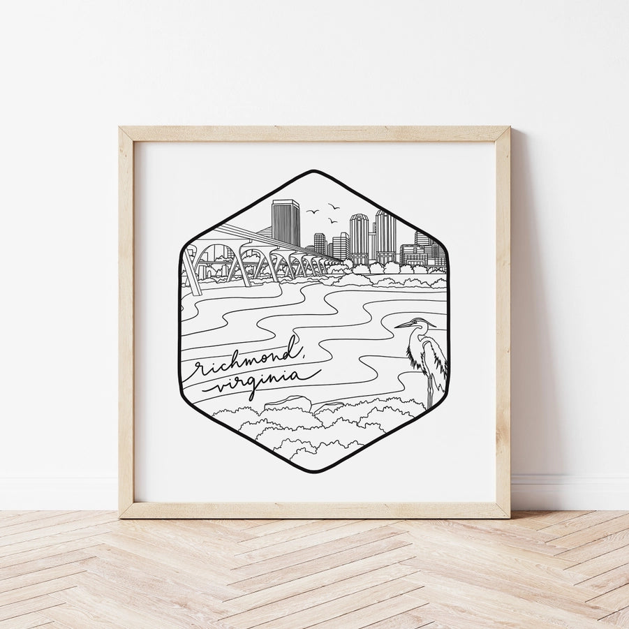Richmond, Va - 8x8 Square Art Print (Unframed)