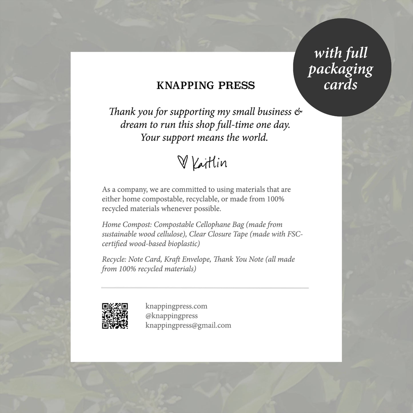 100% Recycled B&W Botanical Card - Daffodil Flower: Package-free