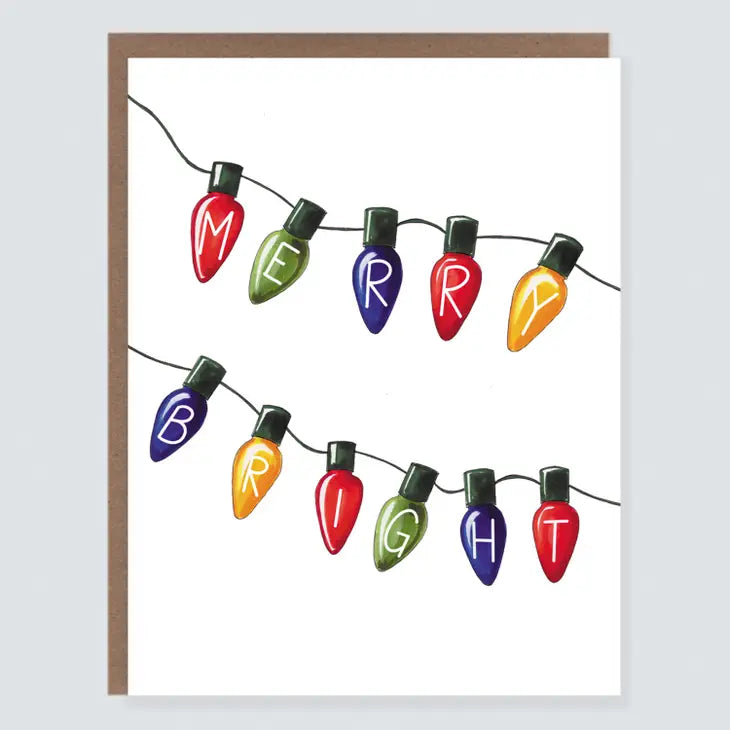 Merry and Bright Bulb Greeting Cards