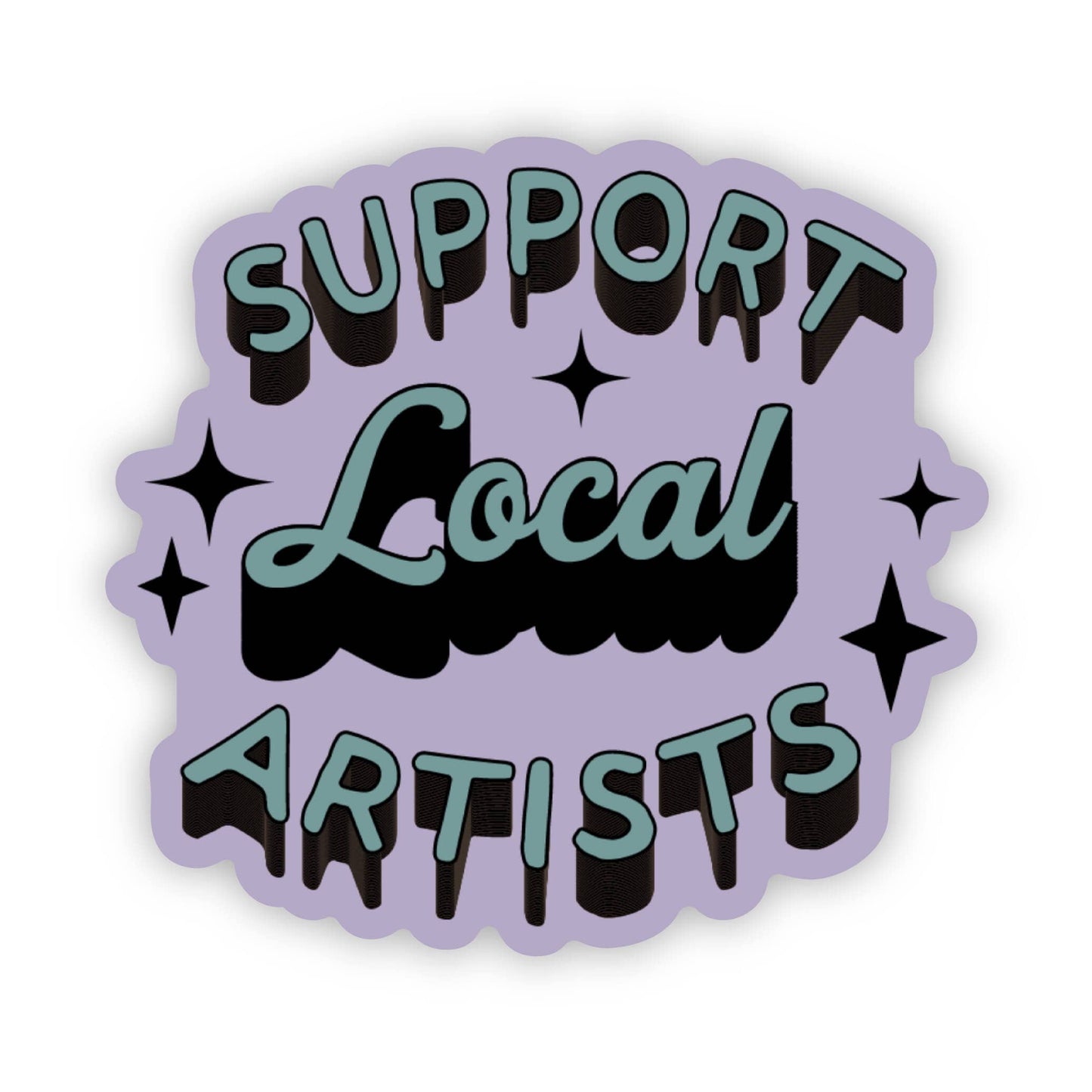 Support Local Artists Purple & Green Sticker