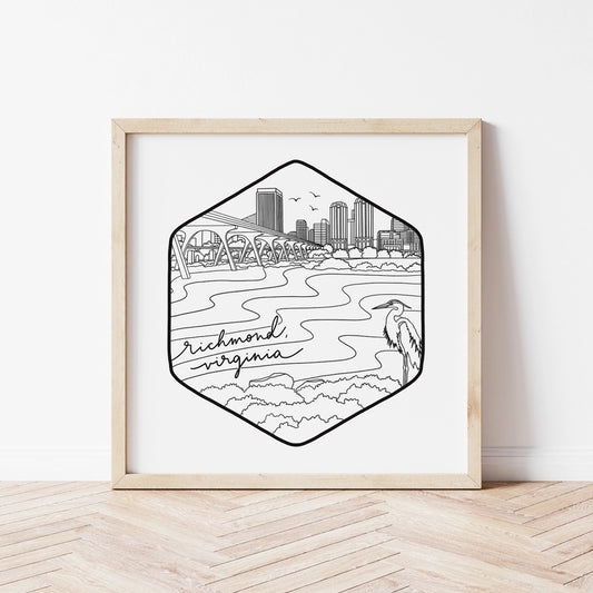 Richmond, Va - 8x8 Square Art Print