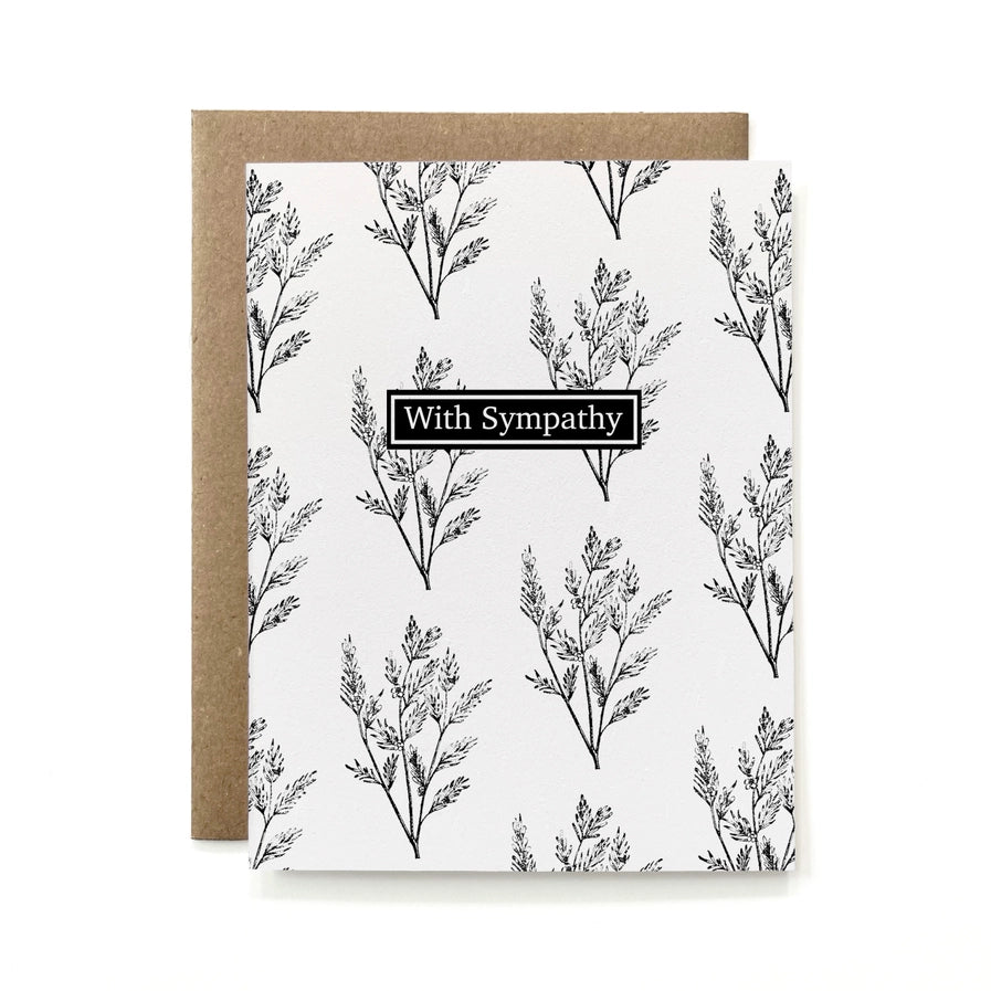 Botanical Sympathy Card - B&W Tea Tree (100% Recycled)