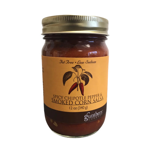 Gunther's Gourmet Smoked Corn Salsa with Spicy Chipotle Pepper 12oz