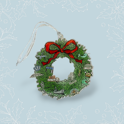 Norfolk, Virginia Christmas Wreath Acrylic Ornament 4in