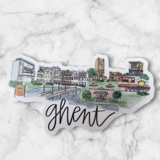 Ghent (Norfolk) Virginia Skyline sticker