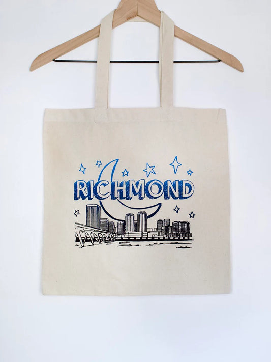 Richmond Skyline at Night Tote