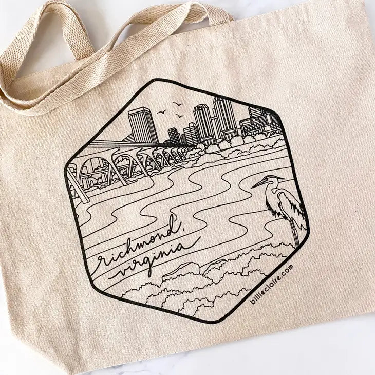 Richmond Tote (Black Print on Canvas)