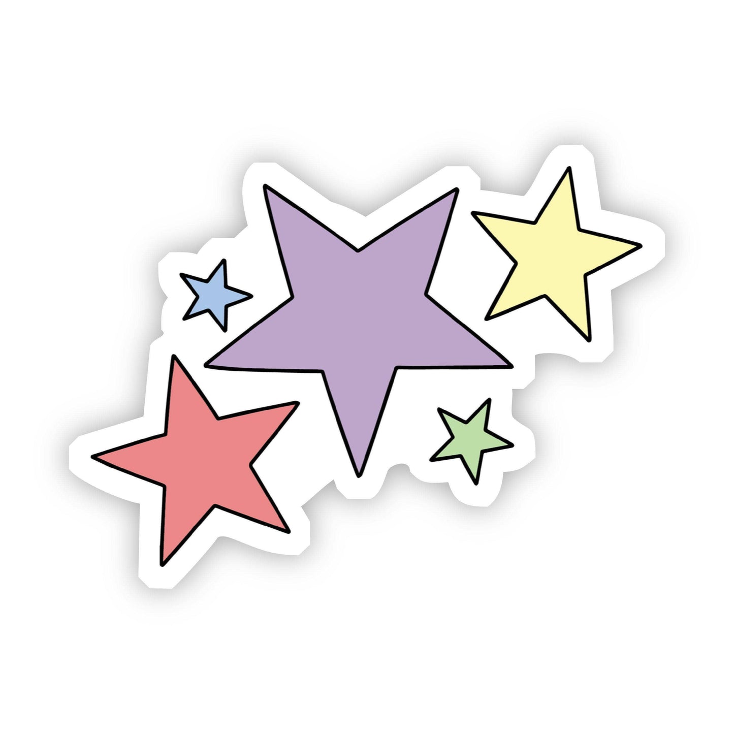 Multicolor Stars Aesthetic Sticker